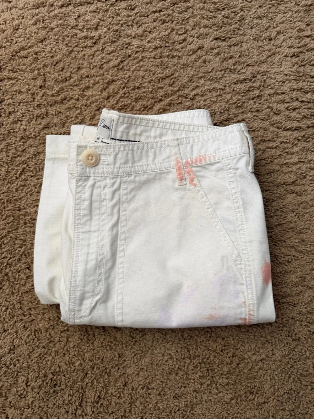 J. Crew LIMITED EDITION Painted Tapered Cargo Pant for Women 100% Cotton